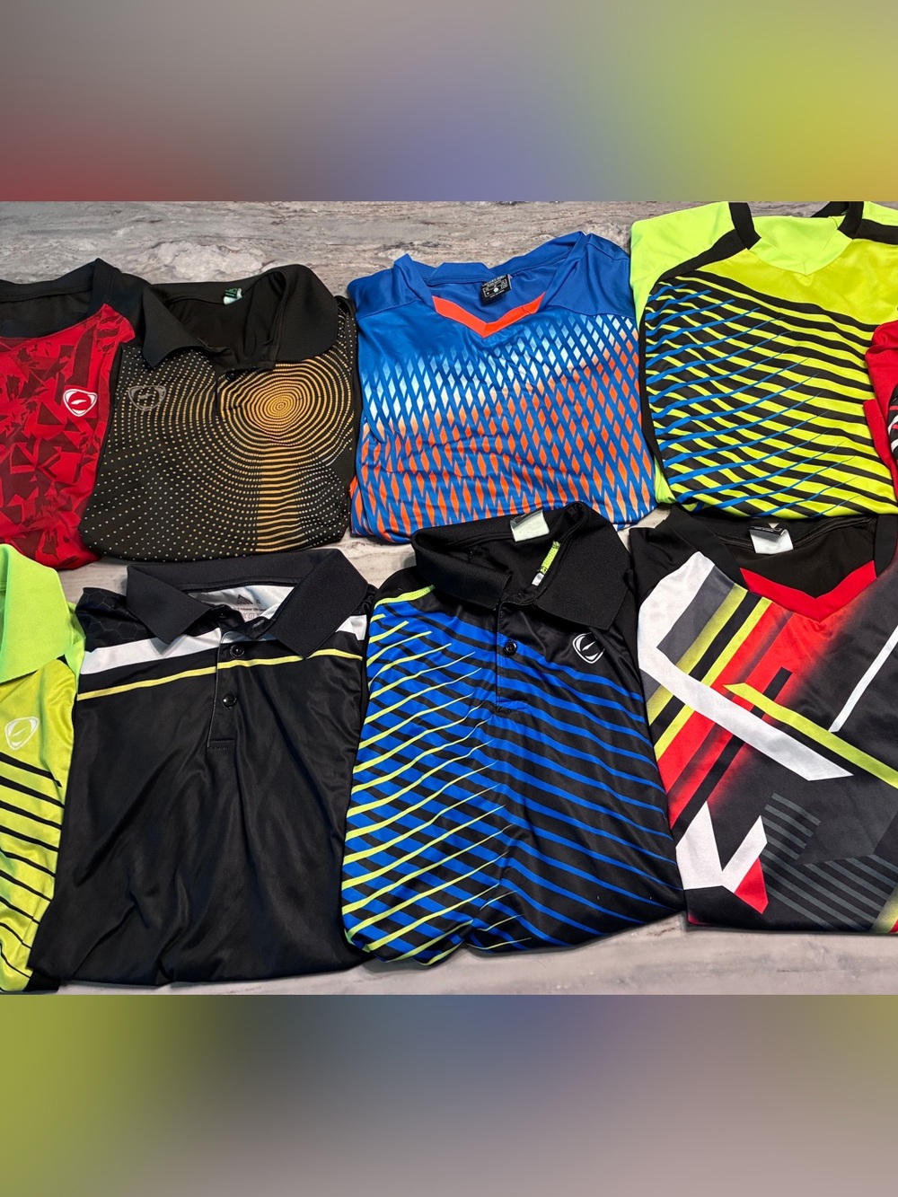 Assorted Men’s Athletic Polo and Performance Tops 9 Dri sport Sz M 18/20 EUC